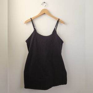 Abound Athletic Tank Dress Built-in Shorts Mini Cotton Blend Stretch Black XL